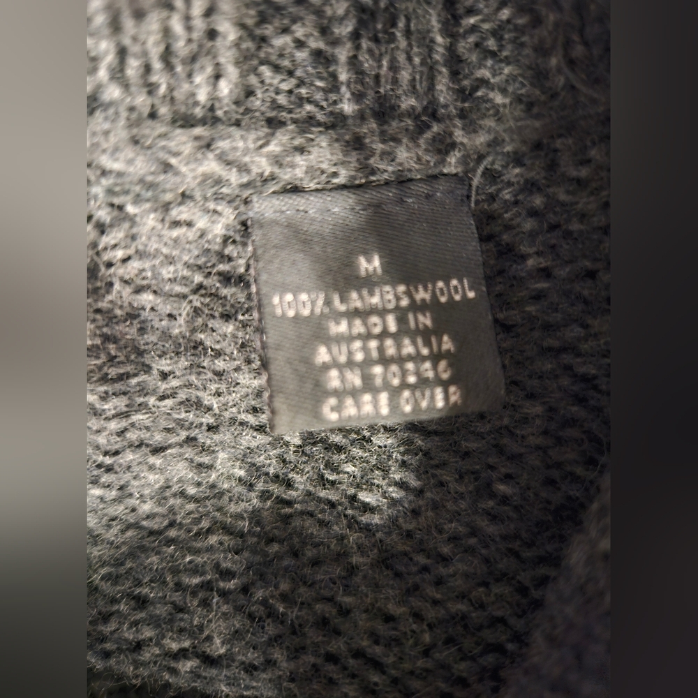 Relativity 100% Lambswool Grey Belted Longline Cardigan Sweater Size M - Picture 7 of 9